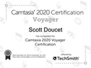 Camtasia Voyager Certificate Scott Doucet